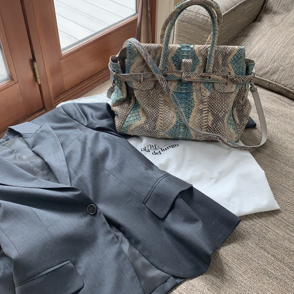 Paola Del Lungo Python Satchel W/ Crossbody Strap. - image 8